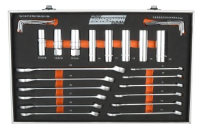 Set chei tubulare Bruder Mannesmann 232 piese M98432 otel crom-vanadiu in geanta aluminiu - Img 3
