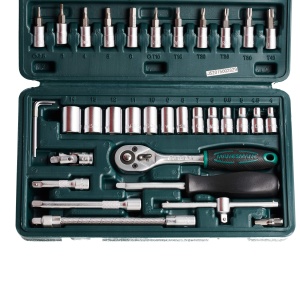 Set chei tubulare Bruder Mannesmann M 2040 46 piese otel crom-vanadiu - Img 4