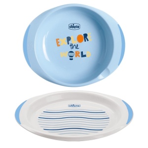 Set Chicco Baby Geschirr pentru hranirea bebelusului 12 luni albastru BPA Free - Img 2