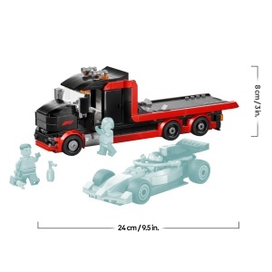 Set Constructie LEGO City F1 Camion cu Audi F1 Rennwagen, 508 Piese, 3 Minifiguri - Img 9