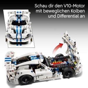 Set Constructie LEGO Technic Dodge Viper GTS-R - 805 Piese, cu Motor V10, 30 cm - Img 3