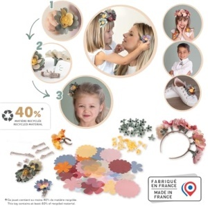 Set creativ pentru bijuterii copii Smoby Crea Flower, 50 piese, accesorii diverse, 3 ani - Img 2