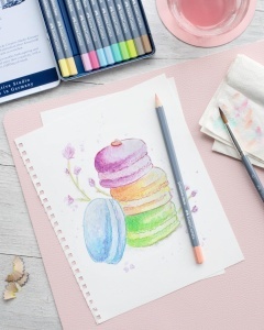 Set Creioane Aquarell Faber-Castell Goldfaber Aqua 12 Culori Pastel - Img 3