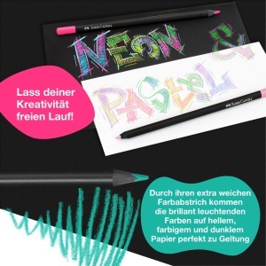 Set creioane colorate Faber-Castell Black Edition 36 bucati, ergonomice, bruchsafety - Img 6