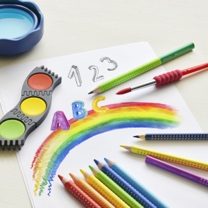 Set Creioane Colorate Faber-Castell Jumbo Grip, 12 Culori, Ergonomic - Img 3