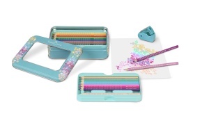 Set Creion Colorat Faber-Castell Sparkle, 20 Creioane, 1 Ascutitor, Metal - Img 9