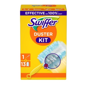 Set curatare Swiffer Staubmagnet Starter 1 maner 13 rezerve cap flexibil eficient pentru praf si par de animale