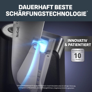Set cutite Tefal EverSharp Pro, 5 piese, inox german, autoascutire, negru - Img 5