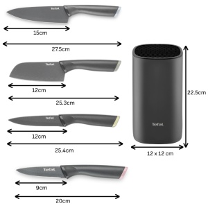 Set cutite Tefal Slicy 4 piese, inox, antiaderent, culori pastel - Img 8