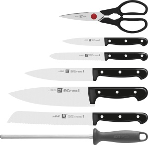 Set cutite ZWILLING Twin Chef 8 piese cu bloc bambus si accesorii negru - Img 2