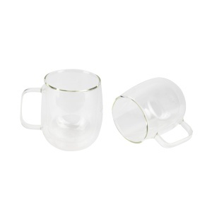 Set de 2 pahare dublu perete Bergner 400 ml din borosilicat