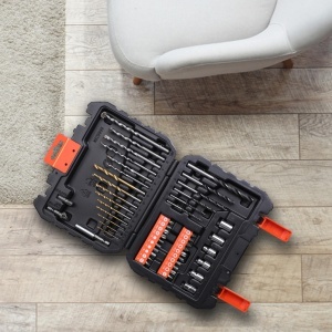 Set de 50 de piese pentru insurubat si gaurit BLACKDECKER A7188, cu burghie din titan - Img 6