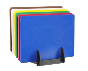 Set de 6 Tavite Colorate HENDI cu Suport, HACCP, LDPE, 450x300x10mm