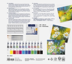 Set de Acriluri Faber-Castell, 18 piese, 12 culori, 9 ml fiecare - Img 3