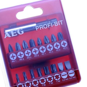 Set de biti AEG Profi-Bit Kassette 17 piese, 25 mm, cu suport magnetic - Img 2