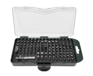 Set de biti Bruder Mannesmann M29892 100 piese crom-vanadiu cu caseta robusta - Img 2