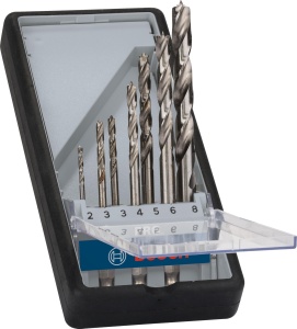 Set de burghie pentru lemn Bosch HSS 7 buc. Tija hexagonala 2 - 8 mm Linie robusta - Img 1