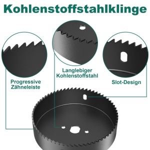 Set de burghie pentru lemn si PVC HYCHIKA, 19 piese, diametru 19-152 mm, cu cutie de depozitare - Img 3