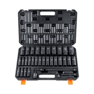 Set de chei cu impact VEVOR 34 piese, Cr-Mo, 8-36 mm, cutie de depozitare