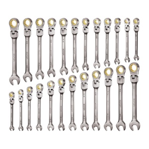 Set de Chei cu Ratcha VEVOR JH0024-2, 24 piese, din otel Cr-V, 72 de dinti - Img 9