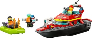Set de Constructie LEGO City - Barca de Pompieri 60373, 144 piese, 3 figurine - Img 9