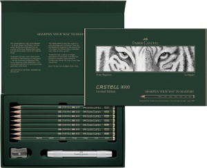 Set de Creioane Grafit Faber-Castell 9000, Editie Limitata, 8 Piese, Accesorii Incluse - Img 4