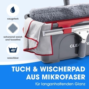 Set de curatare geamuri CLEANmaxx 7 piese, include mop, racleta, detergent - Img 7