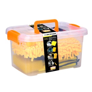Set de curatenie auto Dunlop - Cutie de depozitare, 5 piese, pentru interior si exterior - Img 1