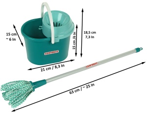 Set de curatenie pentru copii Theo Klein, 3 piese, cu mop si galeata, 56 cm - Img 4