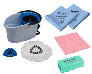 Set de curatenie Vileda Professional UltraSpin Mini, mop rotativ, 5 piese