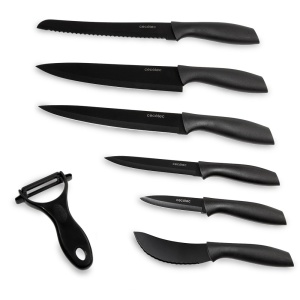 Set de cutite Cecotec Professionelles 7 piese, otel inoxidabil, 2 mm