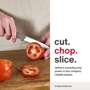 Set de cutite Zyliss 2 piese pentru fructe si legume, otel inoxidabil, manere ergonomice - Img 3