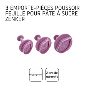 Set de Decupatoare Zenker Frunza 3 piese, Plastic, Culoare Frozen Rose - Img 4