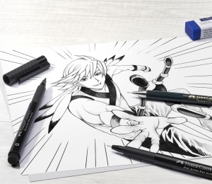 Set de desen Faber-Castell Manga Starter, 6 piese, incluzand tusche si creion - Img 4