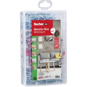 Set de dibluri si suruburi fischer Meister-Box, 160 piese, 6-8 mm, pentru interior