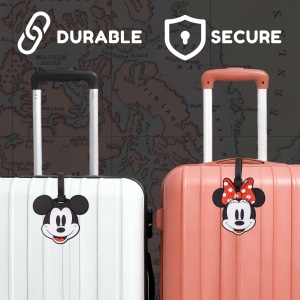 Set de etichete de bagaj Disney Mickey si Minnie Mouse, 2 piese, rosu si negru - Img 3