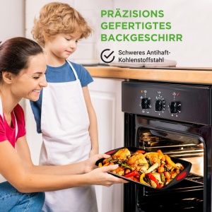Set de forme de copt NutriChef 6 piese - Antiaderent, Otel Carbon, Manere Silikon - Img 6