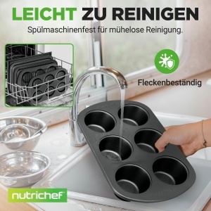 Set de forme de copt NutriChef 6 piese, antiaderente, din otel carbon, pentru cuptor - Img 6