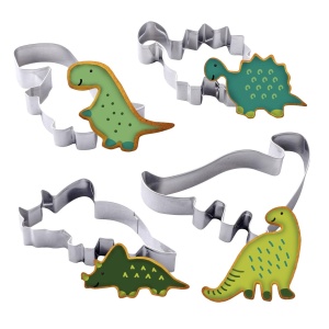 Set de forme pentru biscuiti Zenker din otel inoxidabil, 4 piese, design dinosaur - Img 6