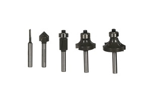 Set de freze RYOBI RAKRBS5, 5 piese, diametru 6 mm, compatibil cu R18TR-0 si RRT1600-K