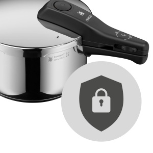 Set de inductie pentru oala sub presiune WMF Perfect One Pot 2 bucati, oala sub presiune 4.5l + 3l, semnal mare de gatit, 2 setari de caldura, maner capac detasabil, potrivit pentru toate tipurile de aragaz, otel inoxidabil - Img 9