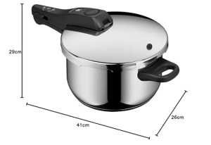 Set de inductie pentru oala sub presiune WMF Perfect One Pot 2 bucati, oala sub presiune 4.5l + 3l, semnal mare de gatit, 2 setari de caldura, maner capac detasabil, potrivit pentru toate tipurile de aragaz, otel inoxidabil - Img 19