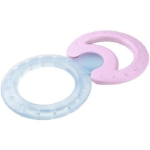 Set de inele de racire NUK, 2 piese, masaj si racire, BPA free, culori sortate