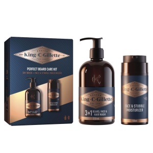 Set de ingrijire King C. Gillette, 3 in 1, 350 ml, crema hidratanta 100 ml