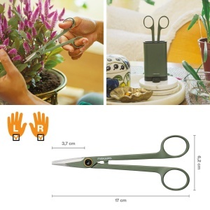 Set de ingrijire plante Fiskars 1075317 3 piese lame din otel inoxidabil suport ajustabil verde inchisnegru - Img 3