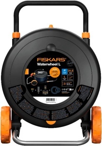Set de irigare Fiskars Waterwheel L, 30m furtun, cu roti, negruorange - Img 6
