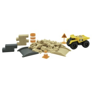 Set de joaca cu masini de constructie CAT Dig N Build, 230g nisip kinetic, pentru copii 3 - Img 3