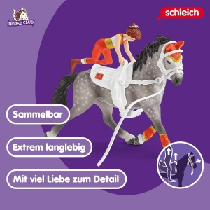 Set de joaca cu ponei Schleich Horse Club Mias Voltigier-Reitset 42443, 18 piese - Img 4