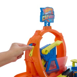Set de joaca Hot Wheels City Mega Loop cu spalatorie auto si vehicul Color Shifters - Img 5