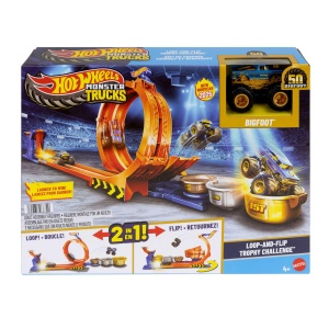 Set de Joaca Hot Wheels Monster Trucks Bigfoot 50 Aniversare cu Looping si Flip, 164 - Img 6